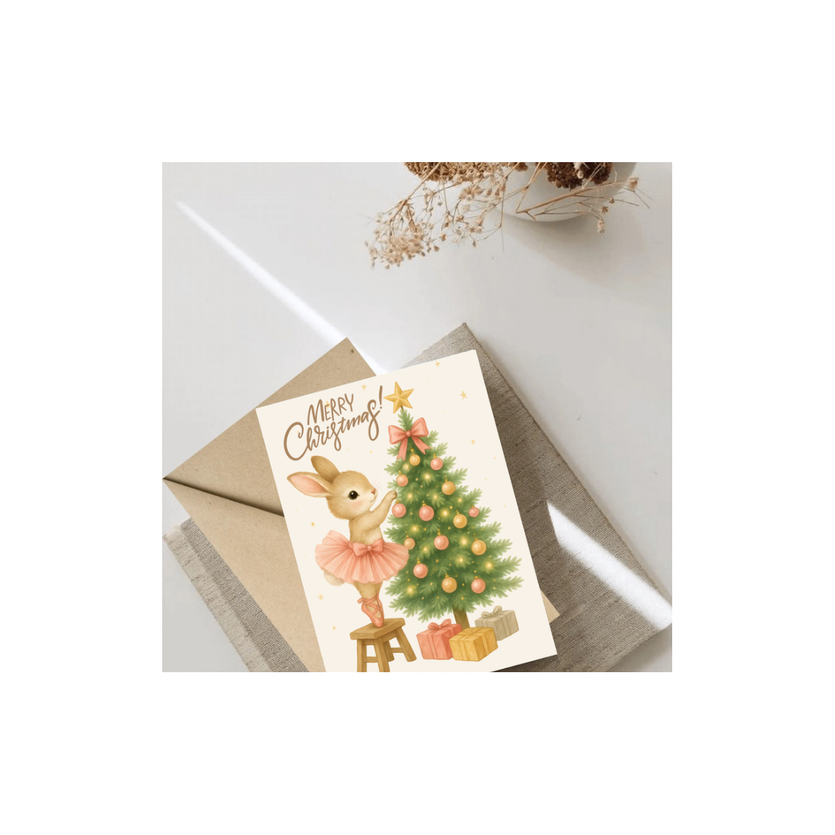 Bunny Ballerina Christmas Card Holiday Greeting 1 Cashback Rebates - RebateKey