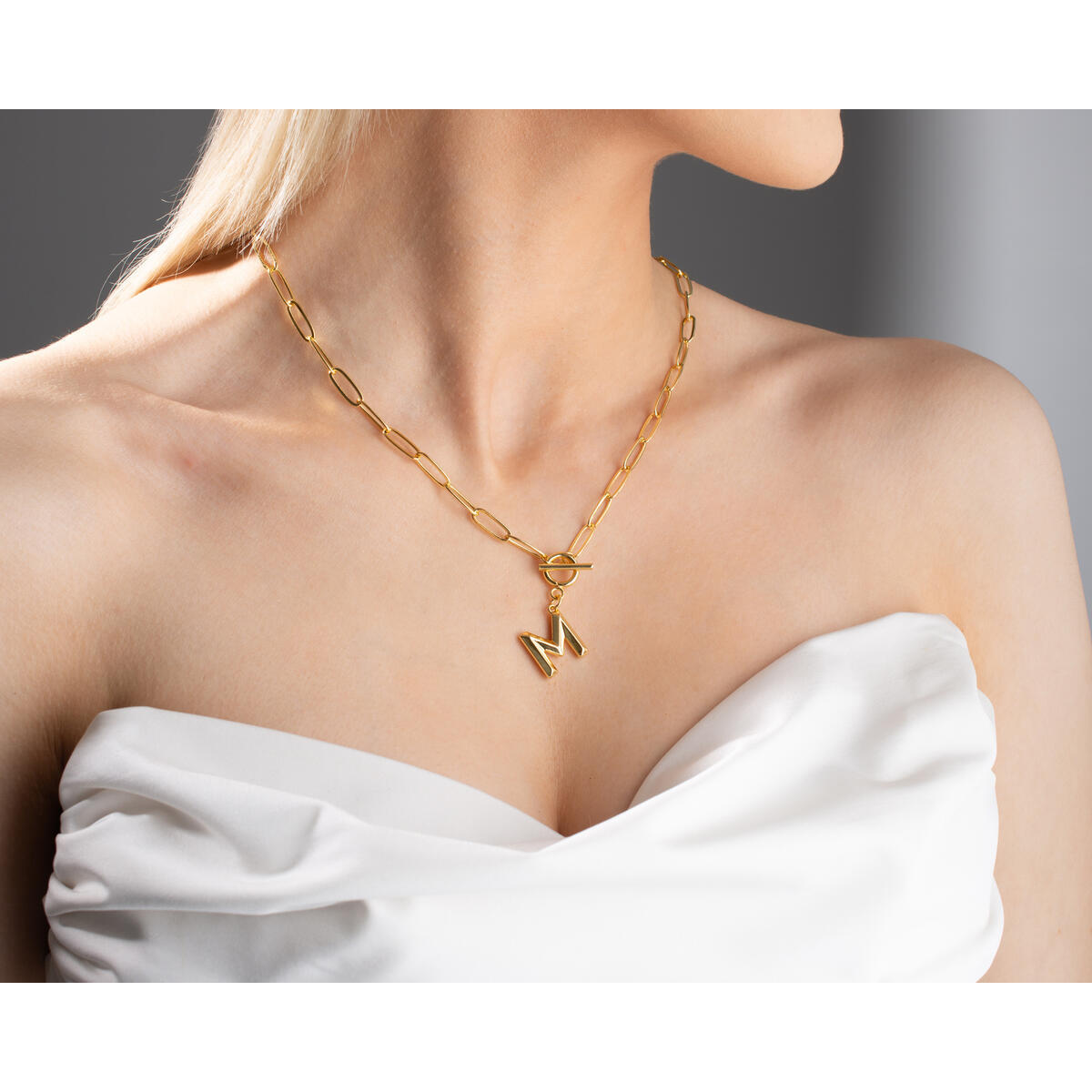 14k Gold Paperclip Initial Necklace Chain Cashback Rebate - RebateKey