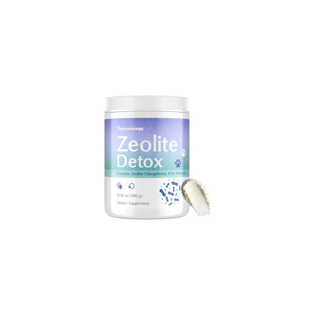 Zeolite Detox Powder, Clinoptilolite with Probiotics & Prebiotic Fiber | Zeolite Detox Supplement, Clinoptilolite, Probiotics & FOS Prebiotic Fiber, Gut & Digestive, 100 Servings