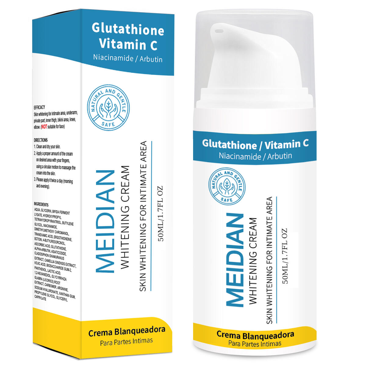 MEIDIAN Skin Bleaching Cream Skin Lightening for Body Intimate Areas, Private Parts, Underarm, Knees, Elbows, Inner Thigh, Bikini Area, Whitening Cream Dark Spot Remover For Intimate Areas 1 FL OZ
