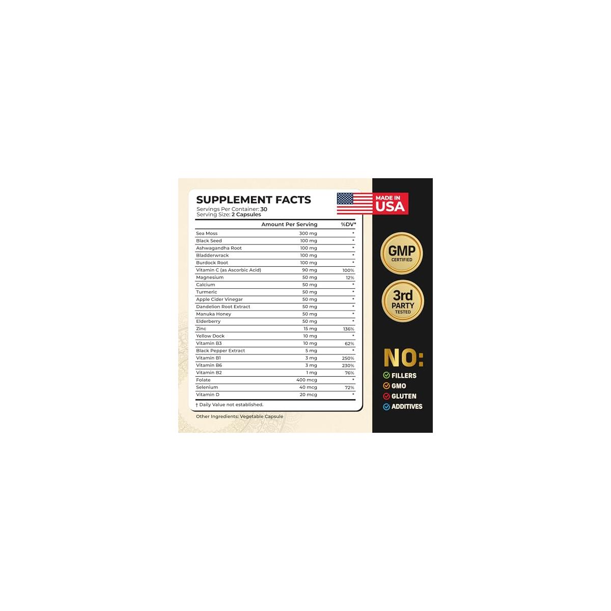 Multivitamin For Men With Seamoss Black Seed Cash Back - RebateKey