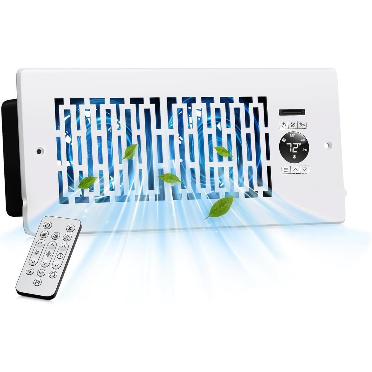 Smart Vent Booster Fan for 4" x 10" Vents, 10-Speed Quiet Control, Remote Included
