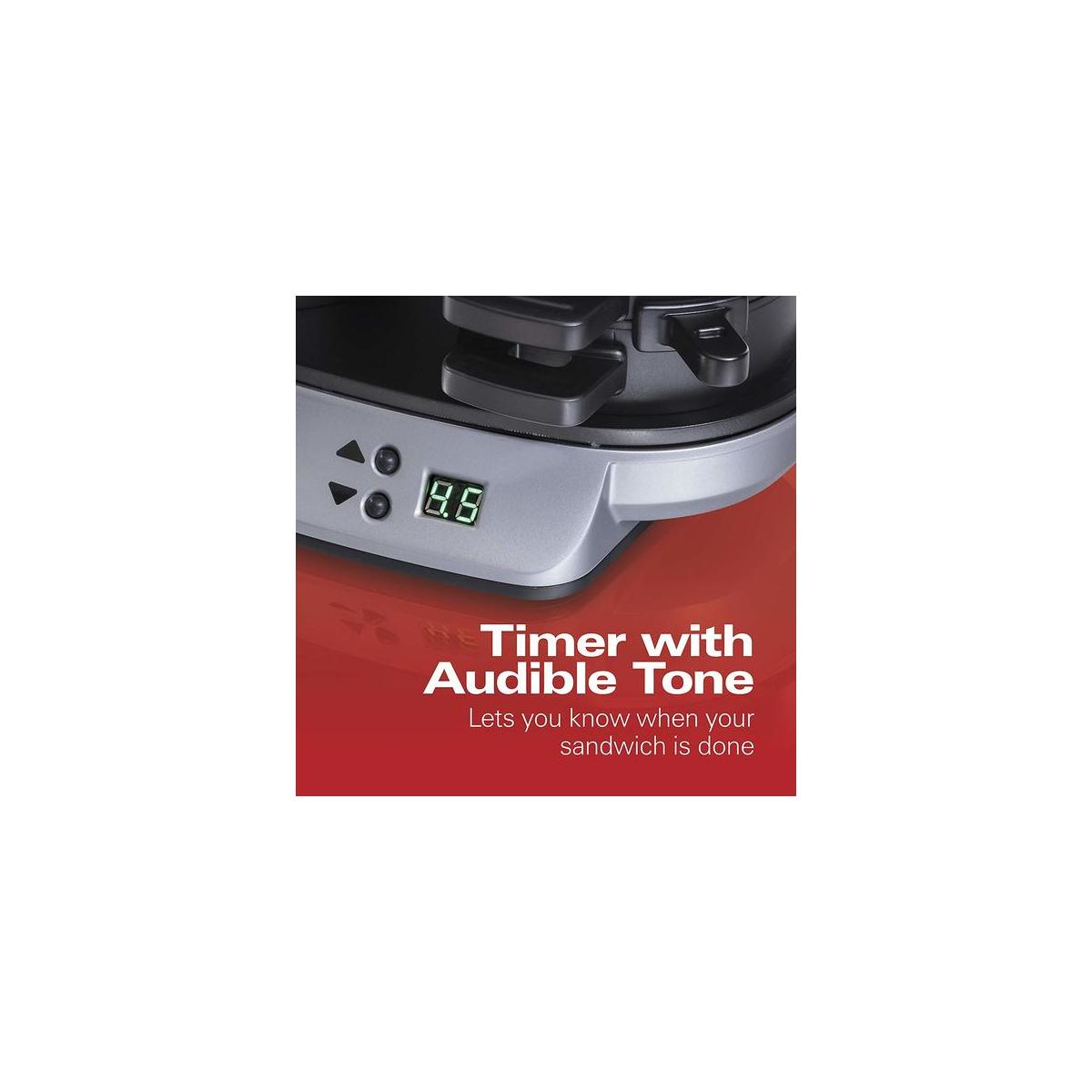 Hamilton Beach Dual Breakfast Sandwich Maker With Timer Silver 25490a