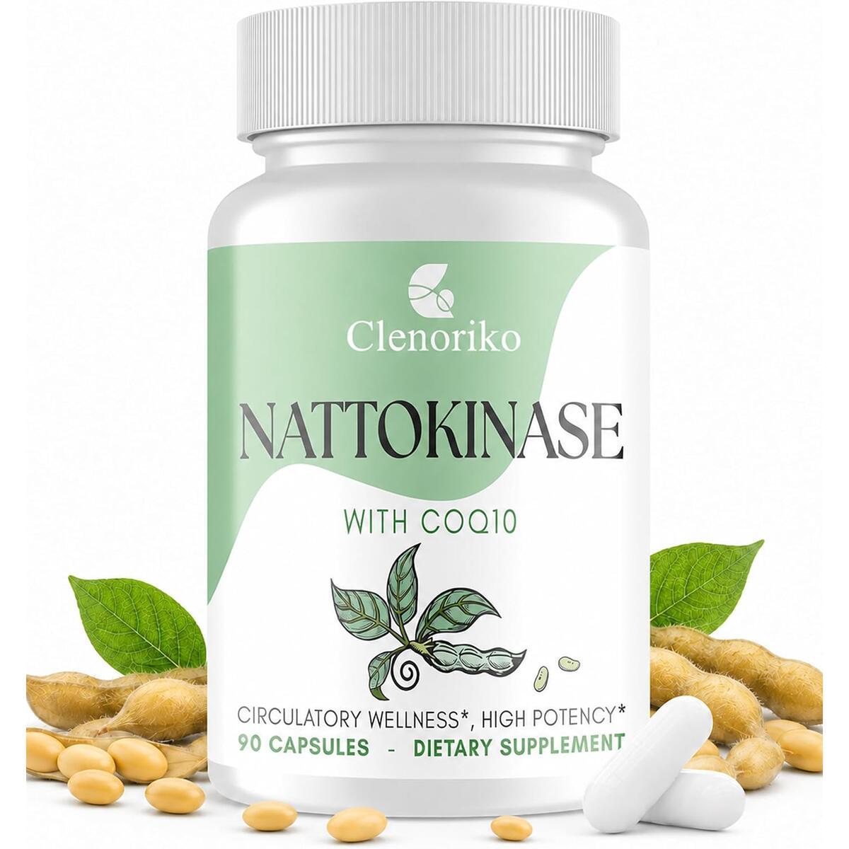 Nattokinase Supplement | Nattokinase 8000 FU and CoQ10 100mg | 400mg Natto Enzyme, 8000 FU per Serving, 90 Capsules (90 Day Supply)