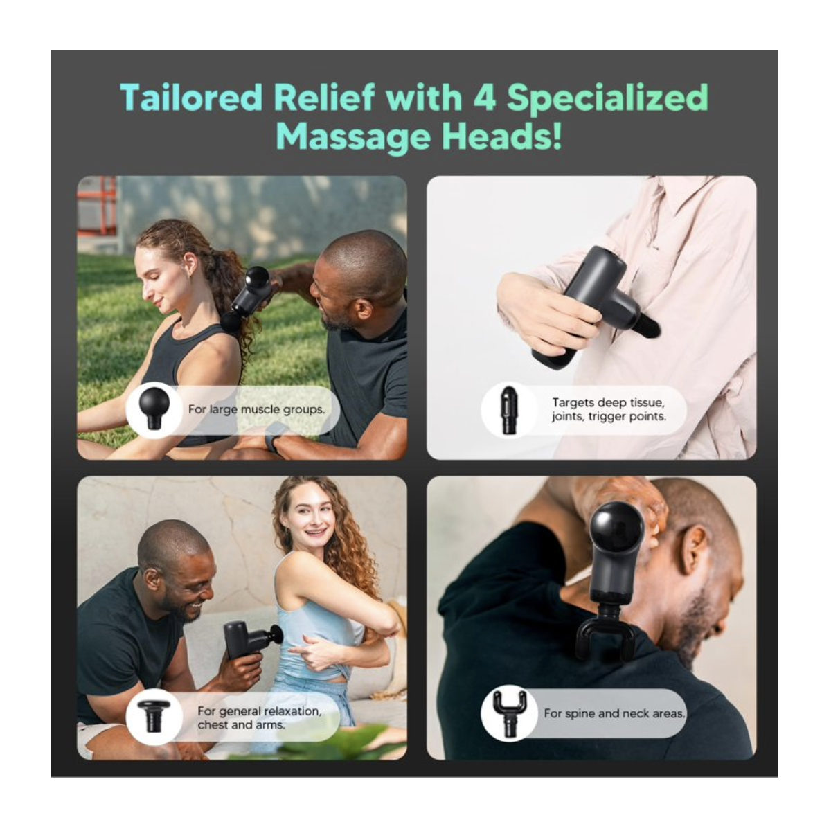 Ini Massage Gun With 4 Massaging Heads Cashback - RebateKey