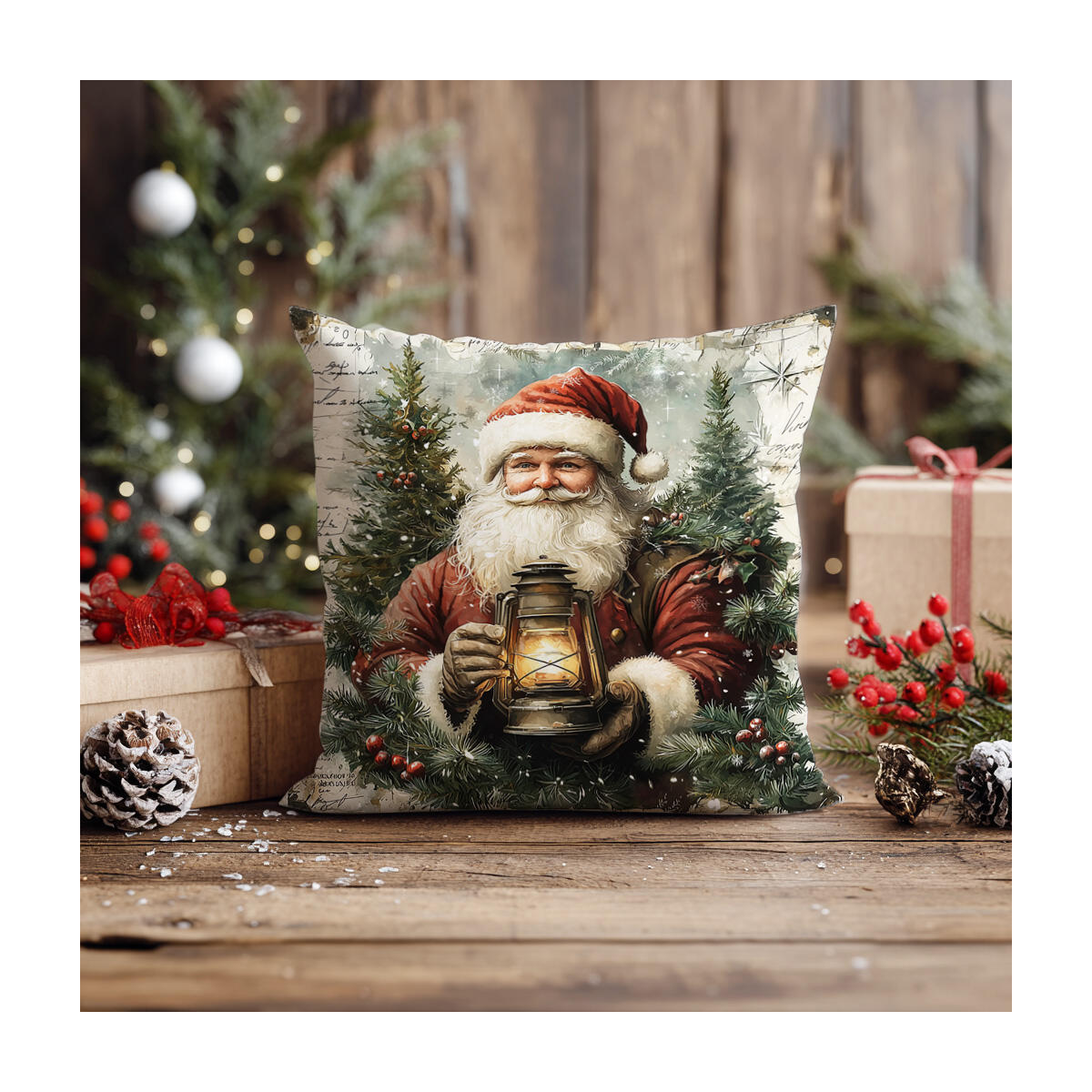 Christmas Pillow Covers : Holiday Hosting Decor & Christmas Gift İdea , Snowy Pine Tree Pillowcase
