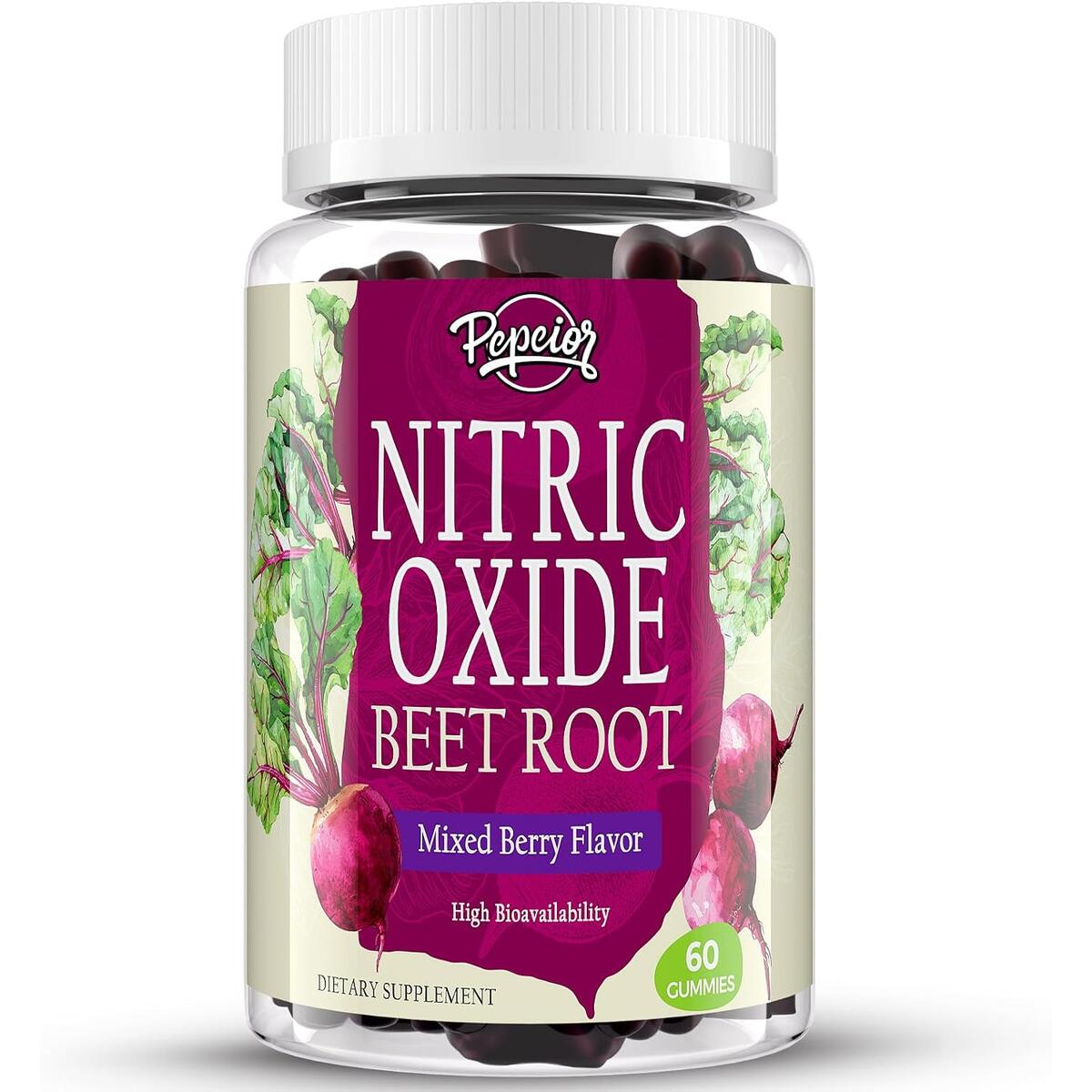 Nitric Oxide Beet Root Gummies 6000mg, Nitric Oxide Booster, 60 Gummies