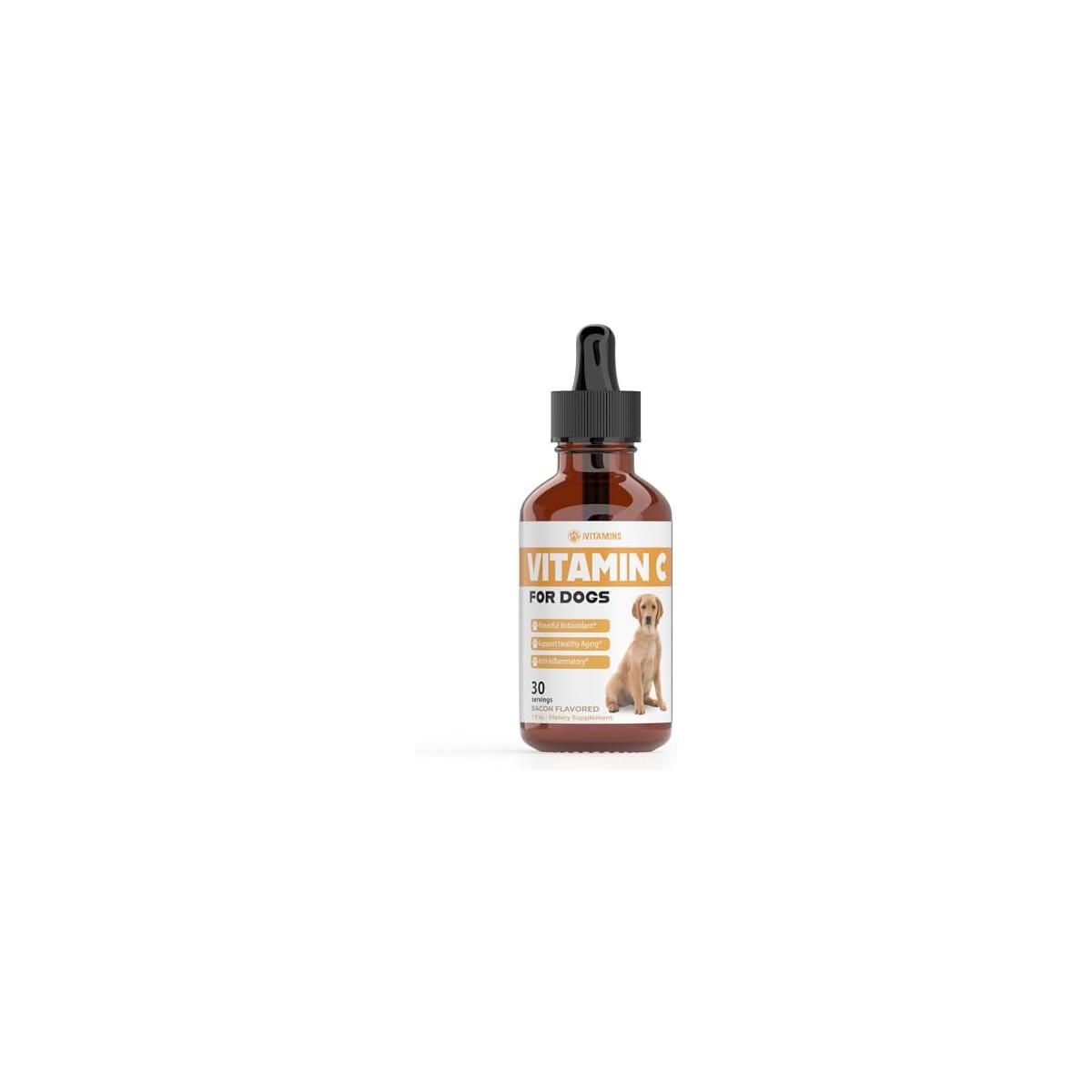 Vitamin C for Dogs | Helps with Improving Immune Health | Vitamin C for Dogs Liquid | Dog Immune Support | Dog Immune and Allergy Supplement | Dog Immune Booster | 1 oz Bacon Flavor