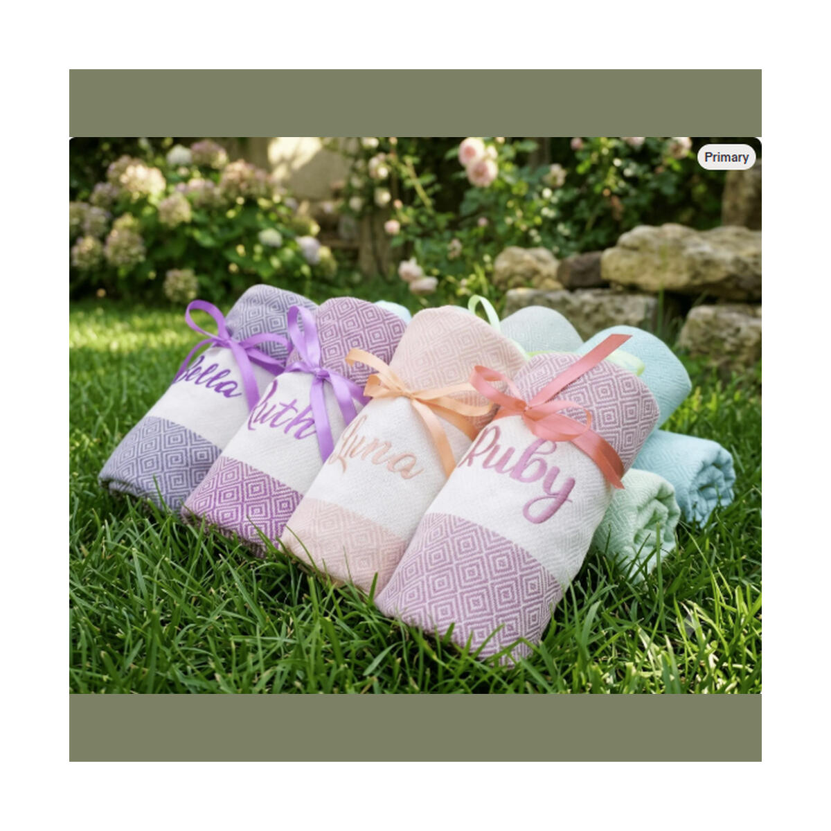 Personalized Turkish Cotton Beach Towel: Embroidered Bachelorette Party Gift