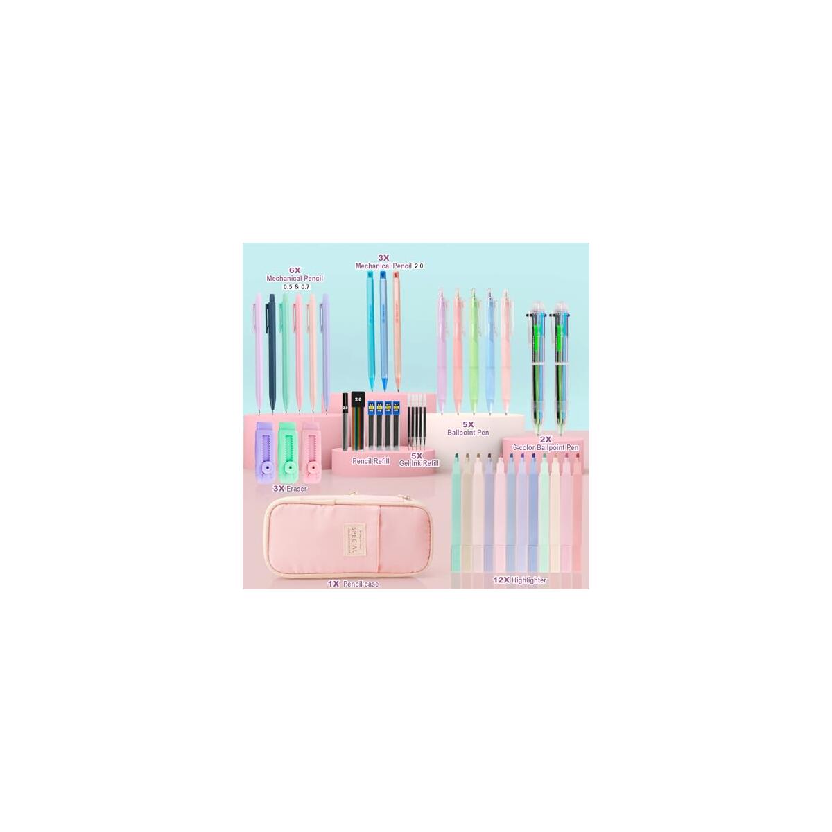 43 Pcs Aesthetic School Supplies Kit Cashback - RebateKey