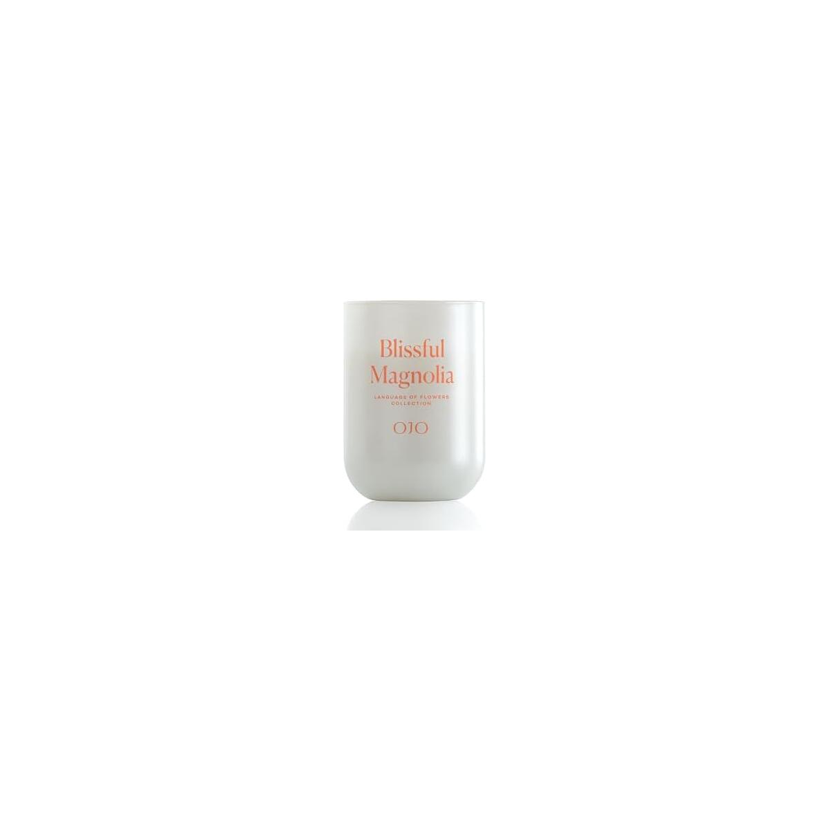 OJO Blissful Magnolia Jar 2 Wick 13 oz Jar Candle with Floral Charm, Floral, Fruity Notes | Over 61-Hour Long-Lasting Burn | Premium Blend Wax, Home Fragrance and Gift for Special Days