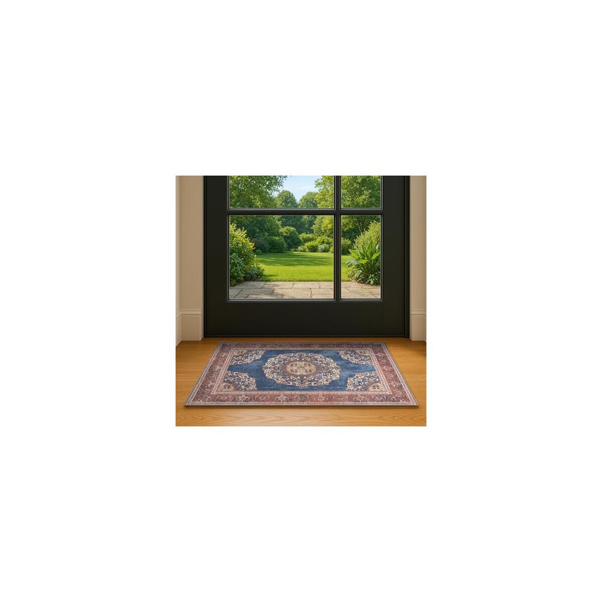 Gionara Navy Blue Brick Oushak Area Rug 25x5 Rebate - RebateKey