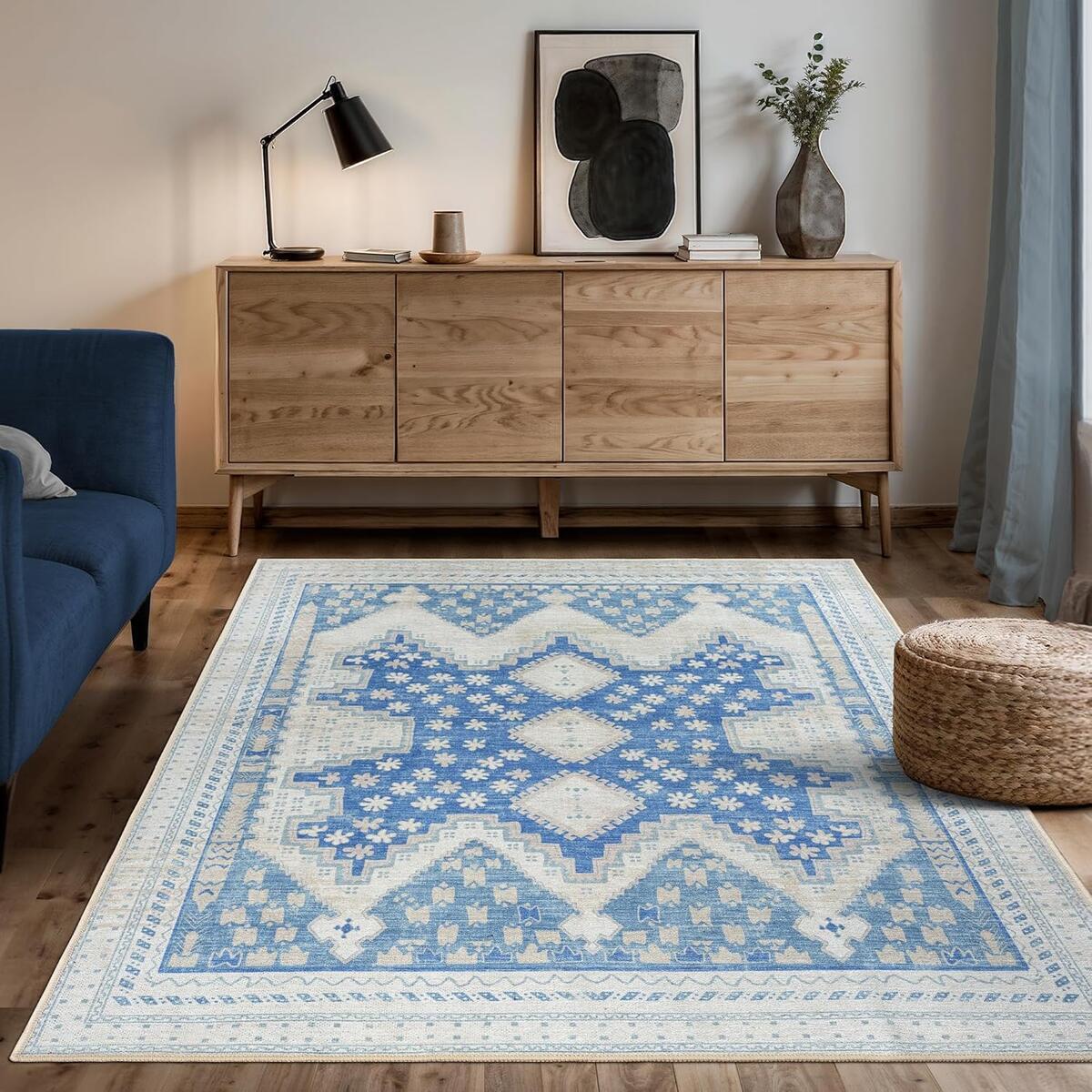 Beige Blue Oushak Area Rug 1 Cash Back - RebateKey