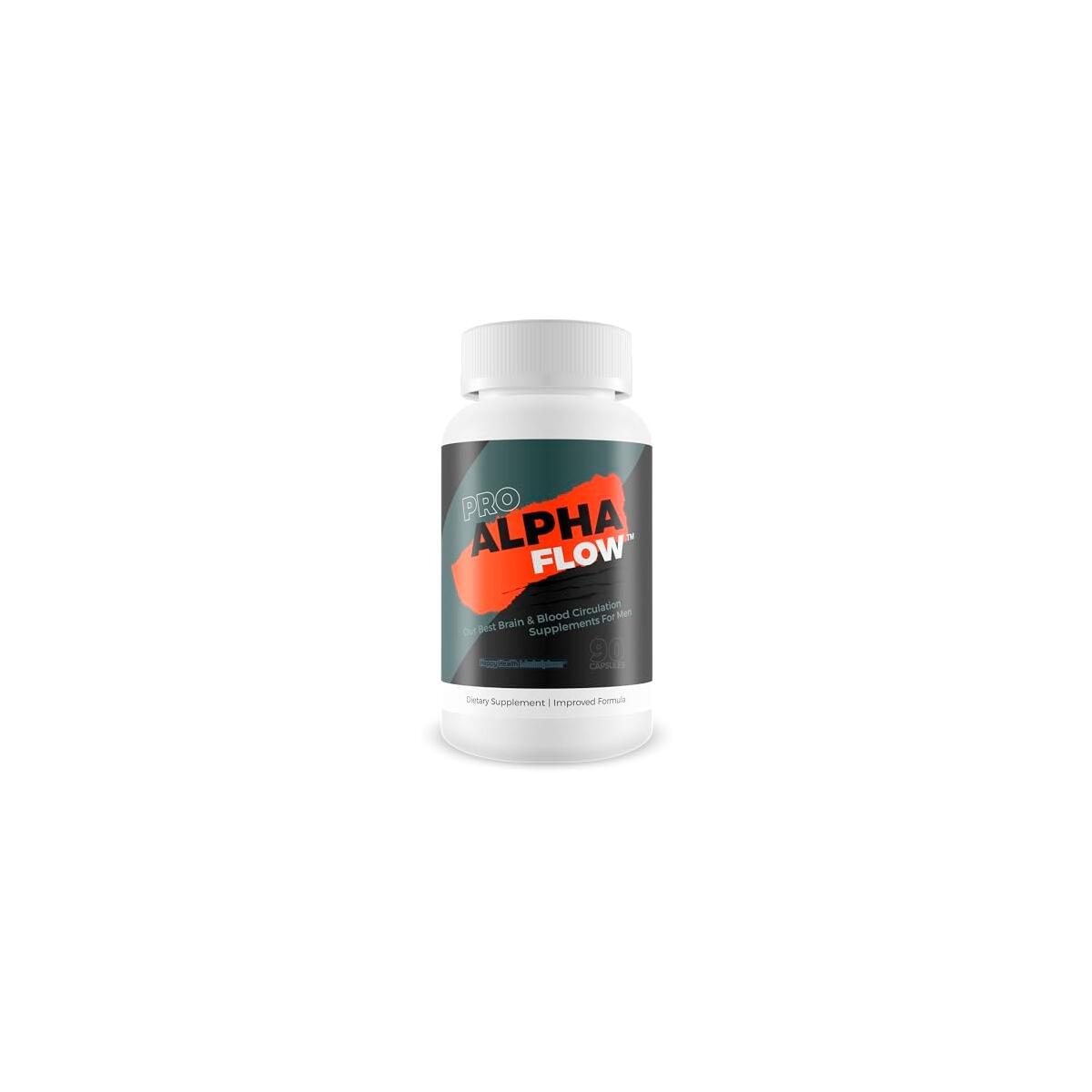 Pro Alpha Flow - Improved Formula - Our Best Blood Flow Booster Men - Power - Stamina - Focus - Nootropics Brain Alpha Force Factor - Maximum Performance Alpha Brain & Blood Flow Supplement for Men