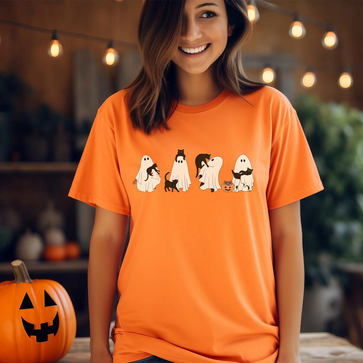 Halloween Black Cat Ghost Comfort Colors Shirt Cashback Rebate - RebateKey
