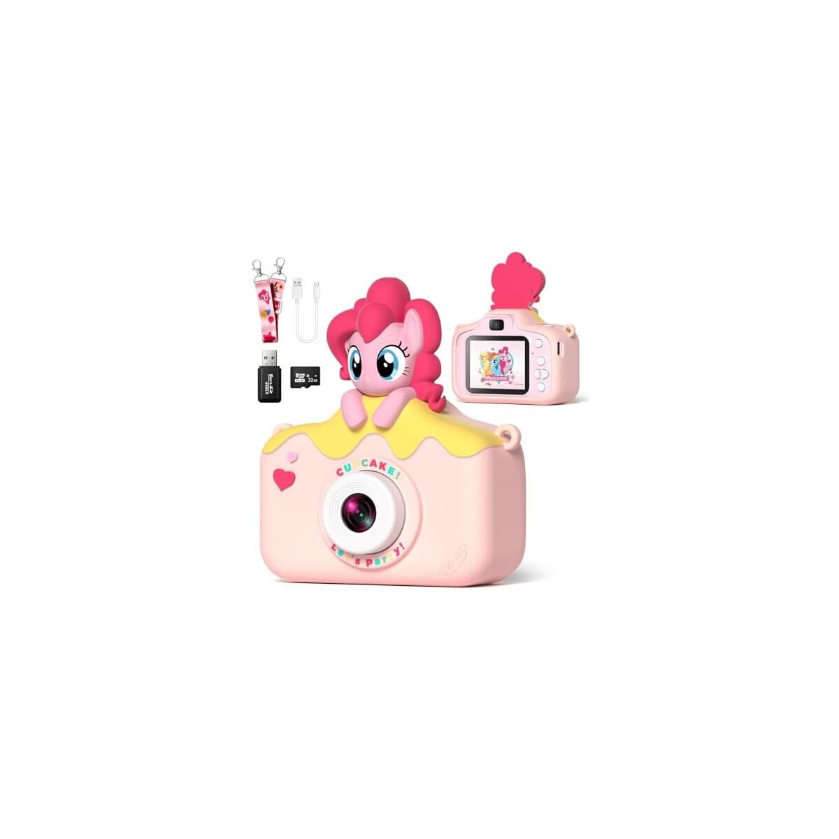 My Little Pony Kids Camera Toys for 3-12 Years Old Children, Hasbro Kids Digital Camera for Girls Boys,48MP Dual Lens HD 1080P IPS Screen Digital Toy Camera for Toddlers Christmas Birthday Gifts(The final price with the coupon is $29.99)