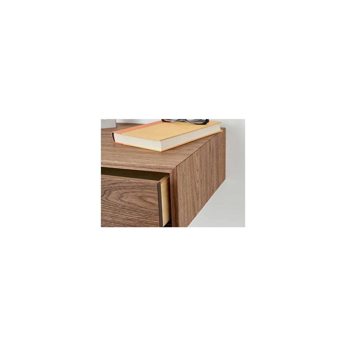 Solid Wood Floating Shelves With Drawers Multi Purpose Storage Display For Rebate - RebateKey