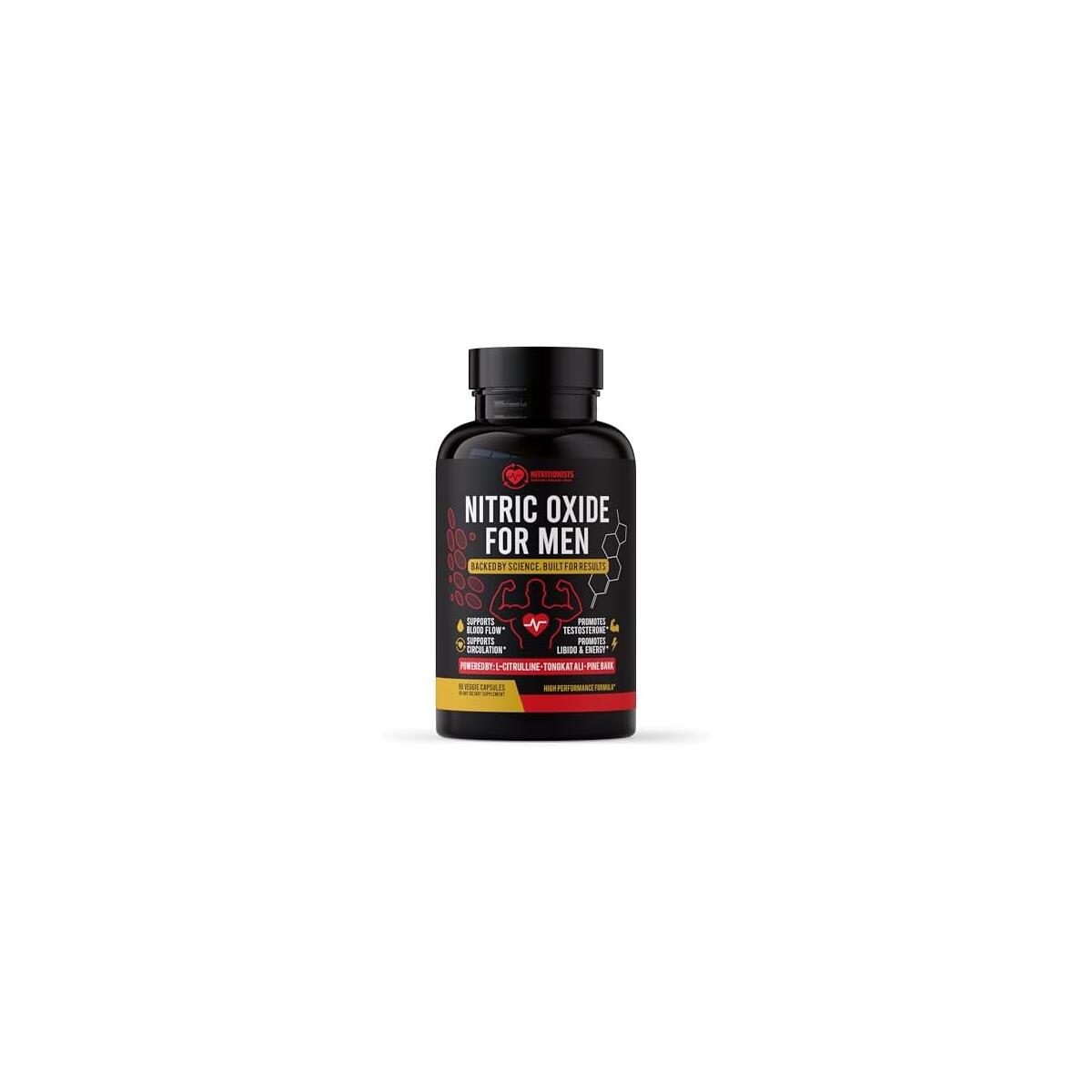 Nitric Oxide For Men | L-Citrulline, Tongkat Ali, Pine Bark & Zinc | 90 Capsules