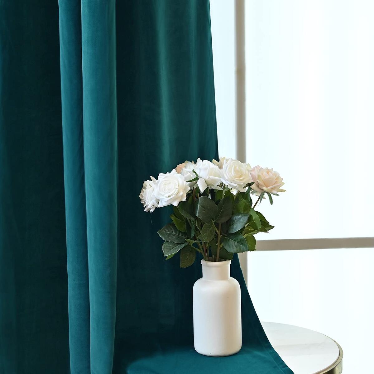 Teal Velvet Curtains Cash Back - RebateKey