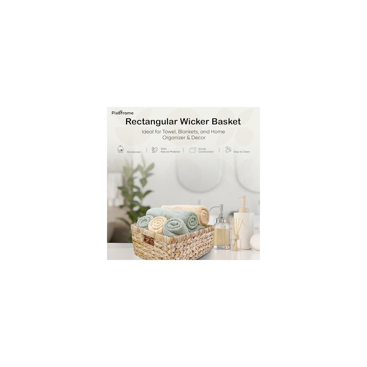 Large Rectangular Handwoven Wicker Basket Cash Back - RebateKey
