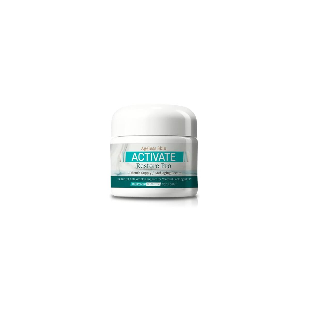 Ageless Skin Activate Restore Pro - Our Best Anti Aging Cream - Improved Formula 2 Month Supply - Help Reactivate Skin Health - Ageless Skincare Re-Activate Anti-Aging Wrinkle Cream