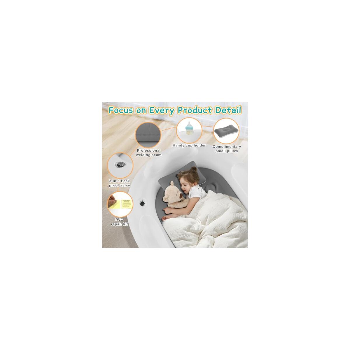 Inflatable Toddler Travel Bed Kids Air Mattress Cash Back - RebateKey