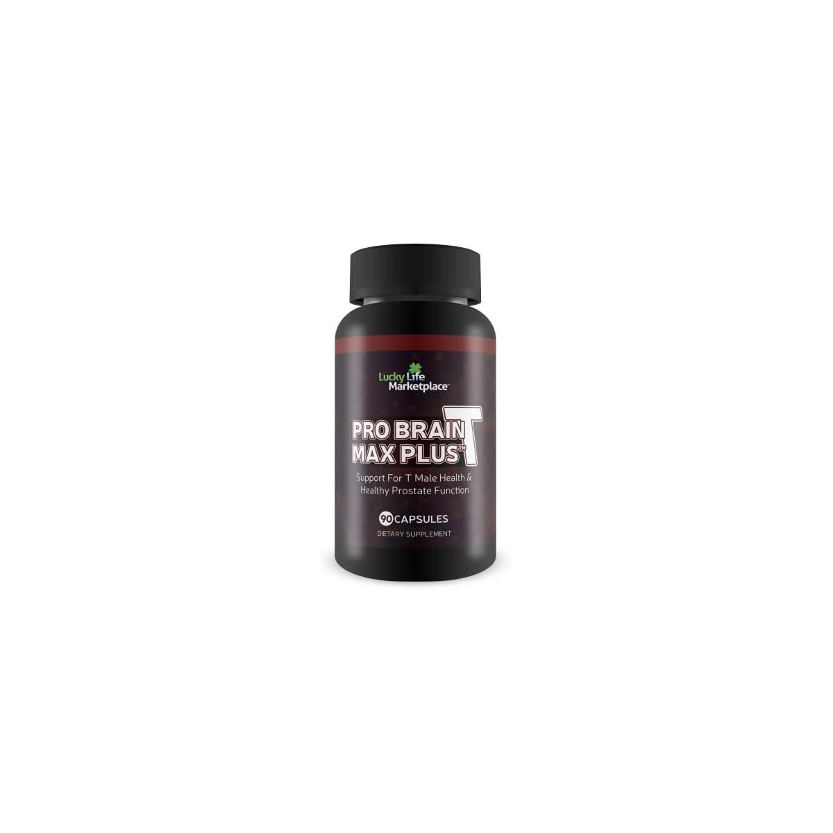 Pro Brain-T Max Plus - Support for T Male Health & Healthy Prostate Function - Promote Energy & Endurance - Aid Cognitive Health & Concentration - Additional Mood & Immune Support - Improved Formula