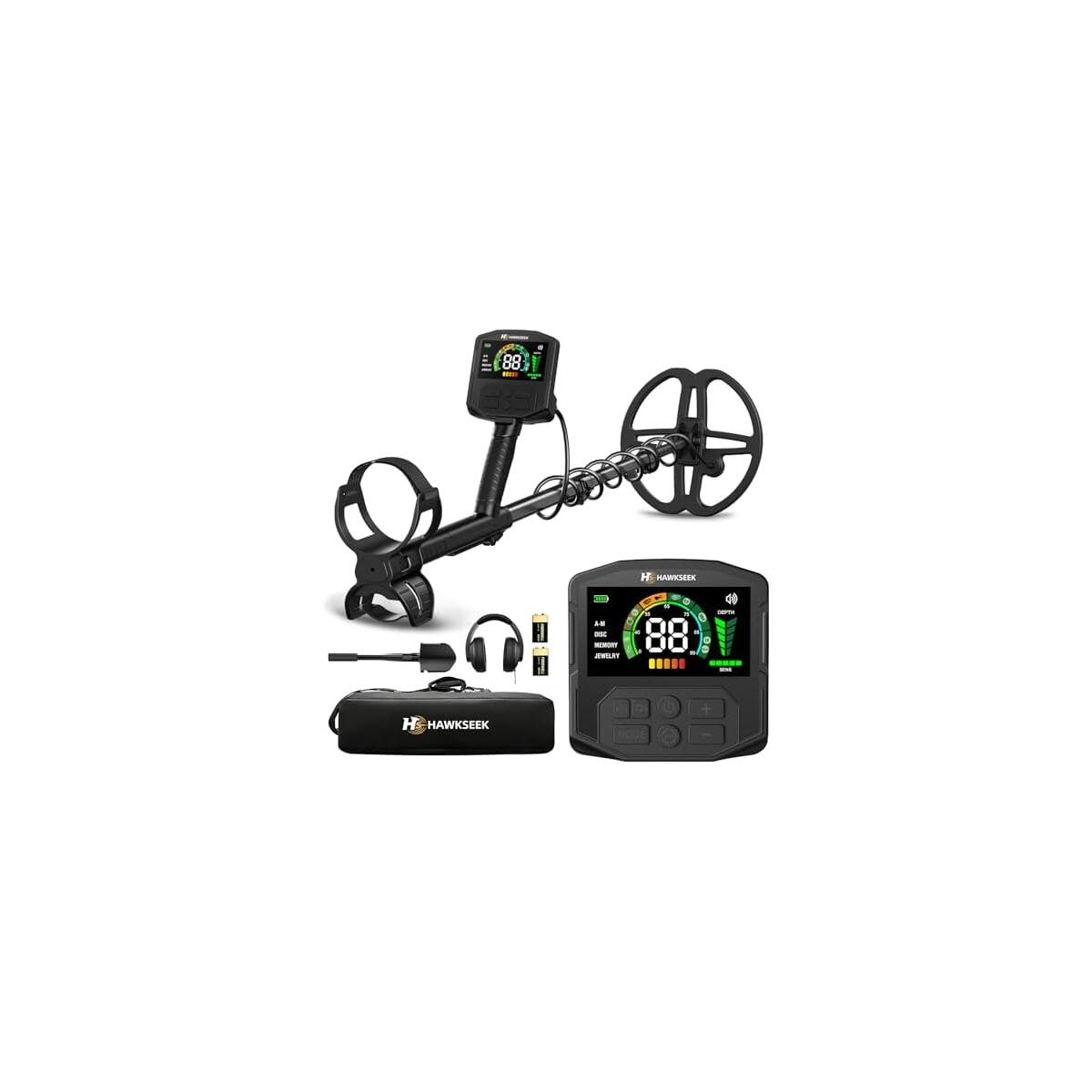 Metal Detector for Adults Professional - 2X Larger Backlit Color LCD, Higher Accuracy Gold Detector with 10" Double-D Waterproof Coil, New Advanced DSP Chip, 5 Modes for Beach&Gold Hunting