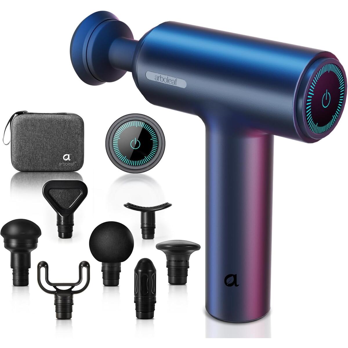 （Prime Only）arboleaf Massage Gun deep Tissue, 6 Speeds Powerful Handheld Percussion Muscle Massager Gun with Portable Travel Case for Back, Shoulder, Sore Muscles, Pain Relief for Athletes, Relax, Gifts