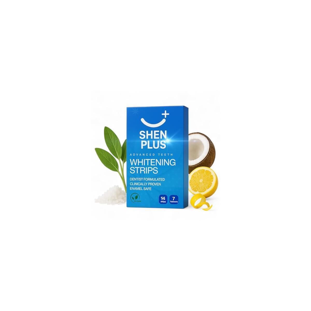 Teeth Whitening Strips &ndash; Enamel-Safe, Non-Slip Dry &ndash; 21 Treatments &ndash; Helps Remove Deep Stain with Coconut, Sage Oil, Dead Sea Salt & Lemon Peel Oil &ndash; 42 Strips