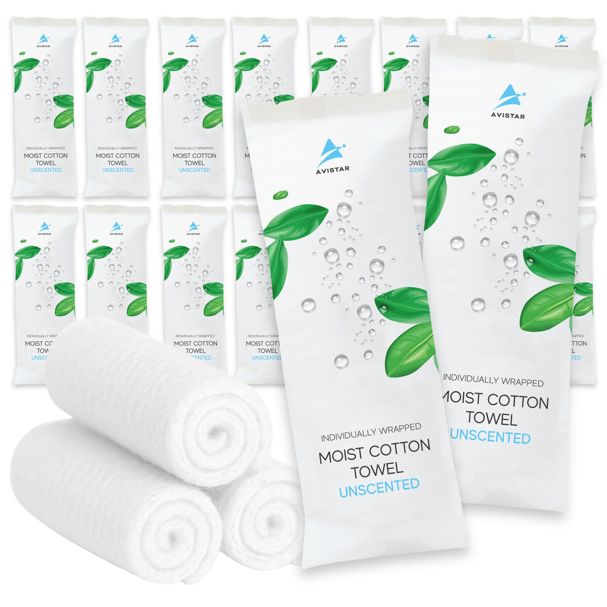 30 Hot or Cold Wrapped Moist Towels - 9'' x 9" Moist Towelettes Individually Wrapped Disposable Face & Hand - Pre-Moistened Hand Wipes Soft Refreshing, Travel, Spa, Restaurant - Unscented