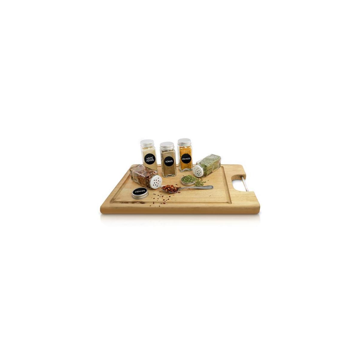 Nellam Square Glass Spice Jars – Set Of 24 With Shaker Lids And Chalkboard Sticker Labels, Small ...