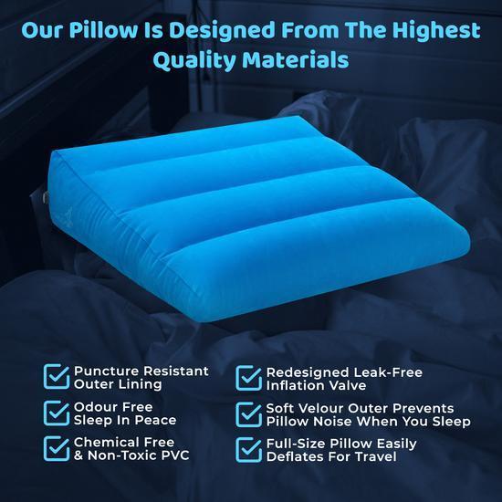 Circa Air Inflatable Wedge Pillow For Travel Bed Wedge Easily Inflates