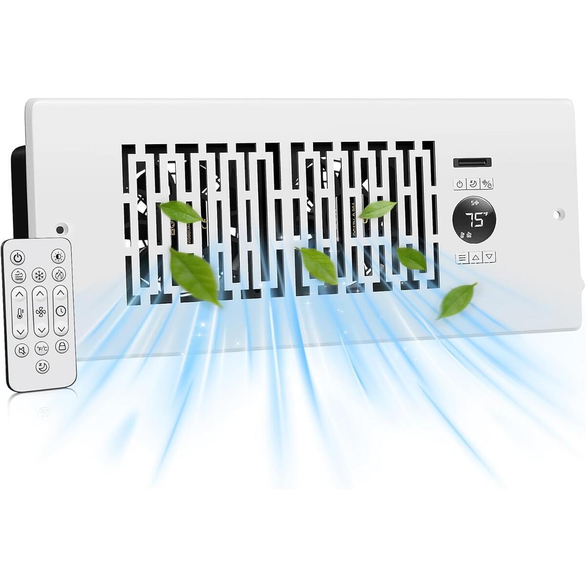 Smart Vent Booster Fan for 4" x 12" Vents, 10-Speed Quiet Control, Remote Included
