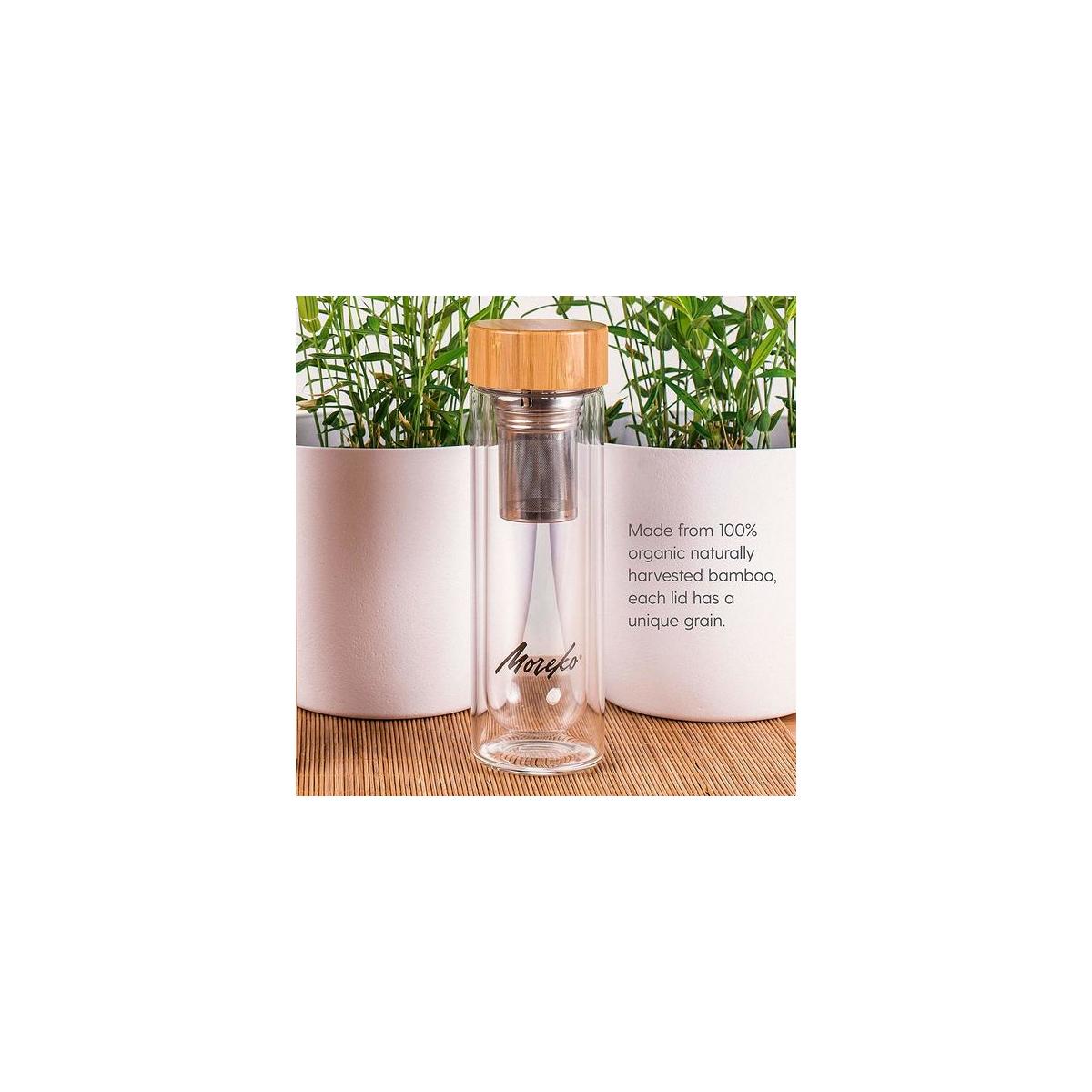 Moreko Green Loose Leaf Tea Infuser Water Bottle Made From Glass For Hot Tea Rebate - RebateKey