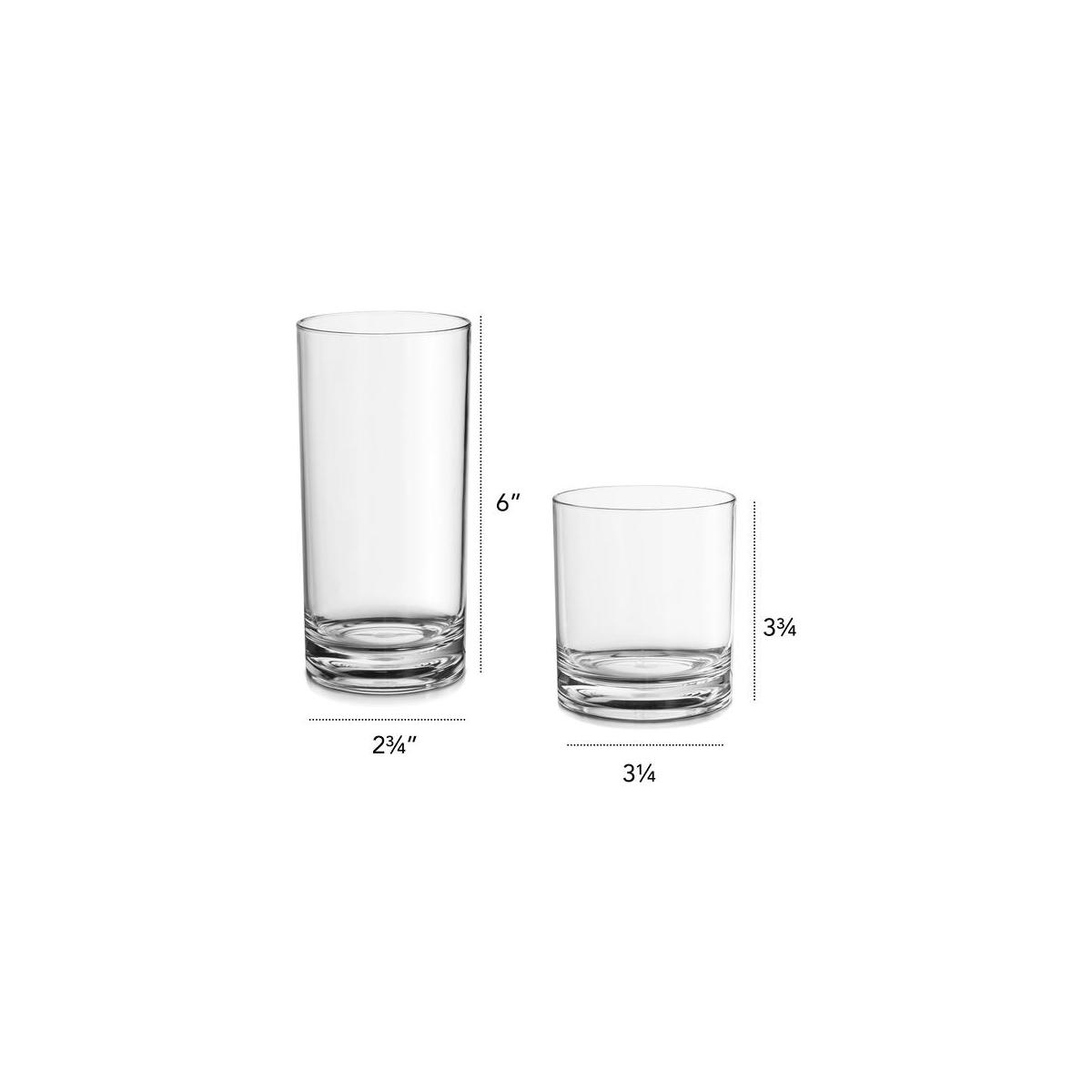 Acrylic Drinking Glasses Set Of 16 Unbreakable Drinkware Set Clear Rebates RebateKey