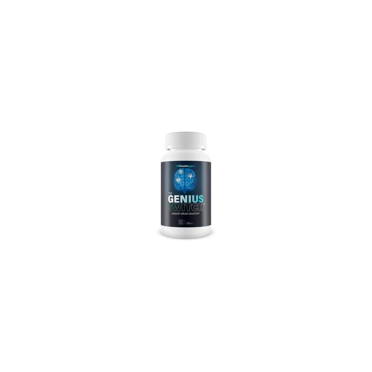 The Genius Switch For Brain - Our Best Brain Supplement For Improved Cognition, Focus, & Recall - Brain Smart Supplement - The Genius Switch Original Focus IQ Supplement - The Memory Wave Smart Pills