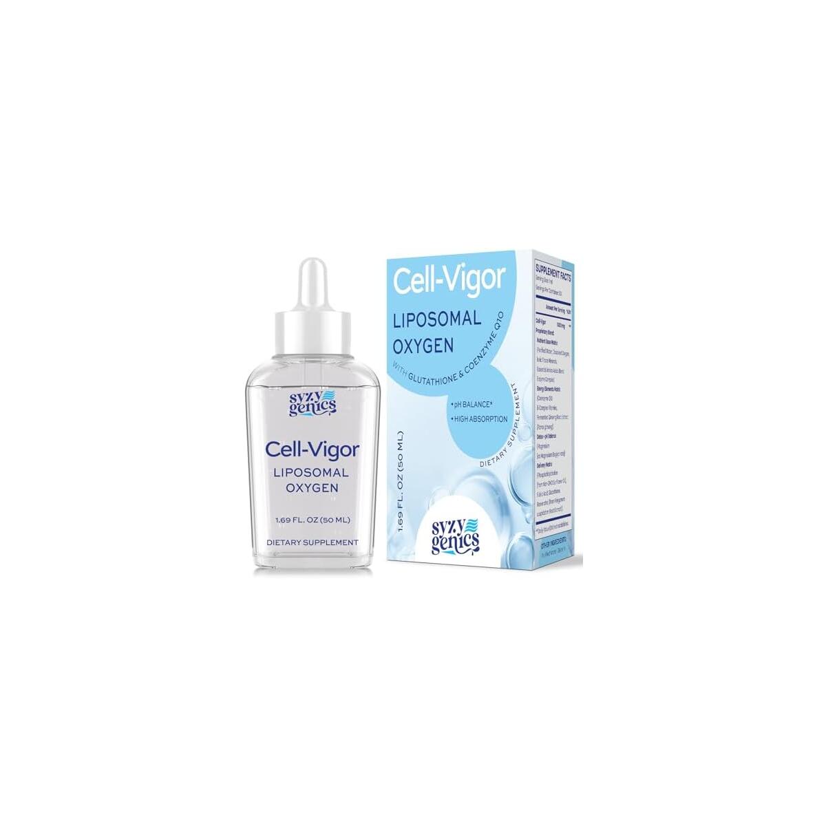 Liposomal Liquid Oxygen Drops with CoQ10 & Resveratrol, 1.69 fl oz 13-in-1 Formula &bull; Glutathione &bull; B Vitamins &bull; Ginseng &bull; Liquid Supplement