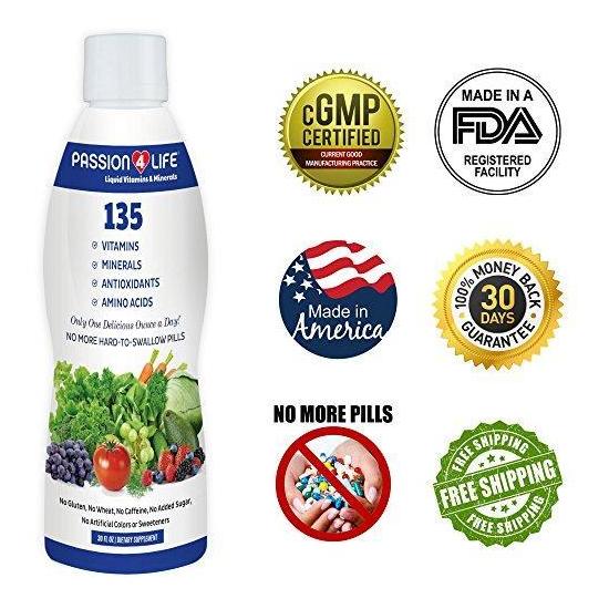 Passion 4 Life Mega Liquid Multivitamins Trace Minerals Amino Acids For