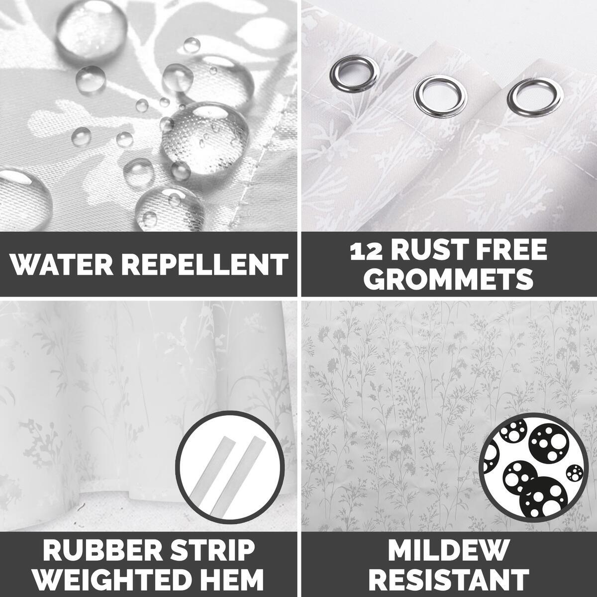 White Floral Shower Curtain Cashback Rebate - RebateKey