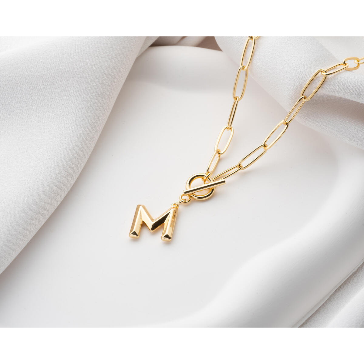 14k Gold Paperclip Initial Necklace Chain Cashback Rebate - RebateKey