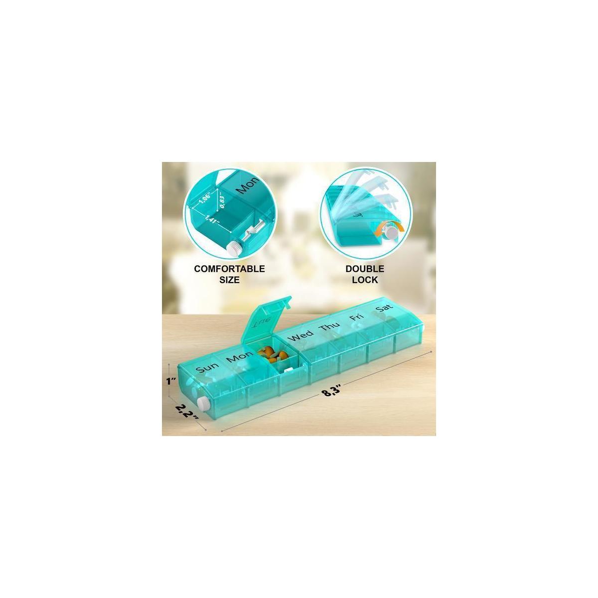 Double Locking Pill Organizer 7 Day Travel Pill Box For Your Supplements And6 Cashback Rebate - RebateKey