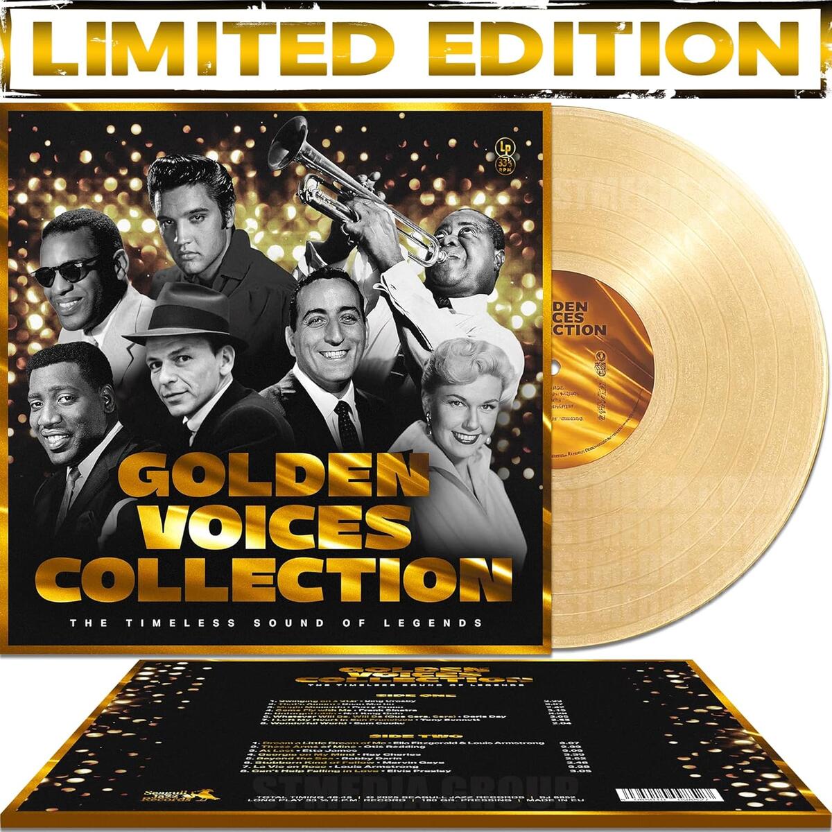 Golden Voices Collection: The Timeless Sound of Legends &ndash; 16 Iconic Classics from Elvis Presley, Frank Sinatra, Nat King Cole, Bing Crosby, Louis Armstrong, Ray Charles, Ella Fitzgerald and Many More - Limited Color Edition