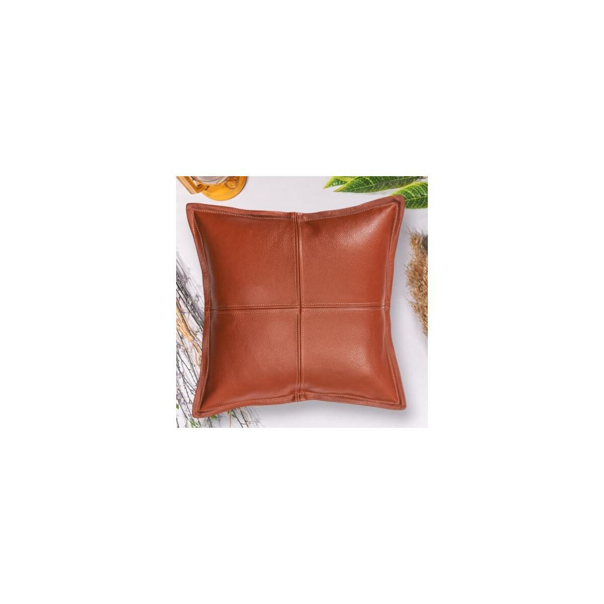 Leather Pillow Cover 18x18 Tan Cash Back - RebateKey