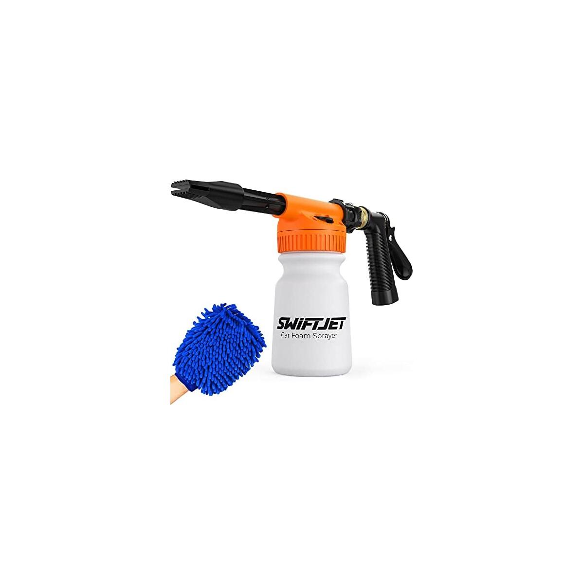 SwiftJet Car Wash Foam Gun + Microfiber Wash Mitt