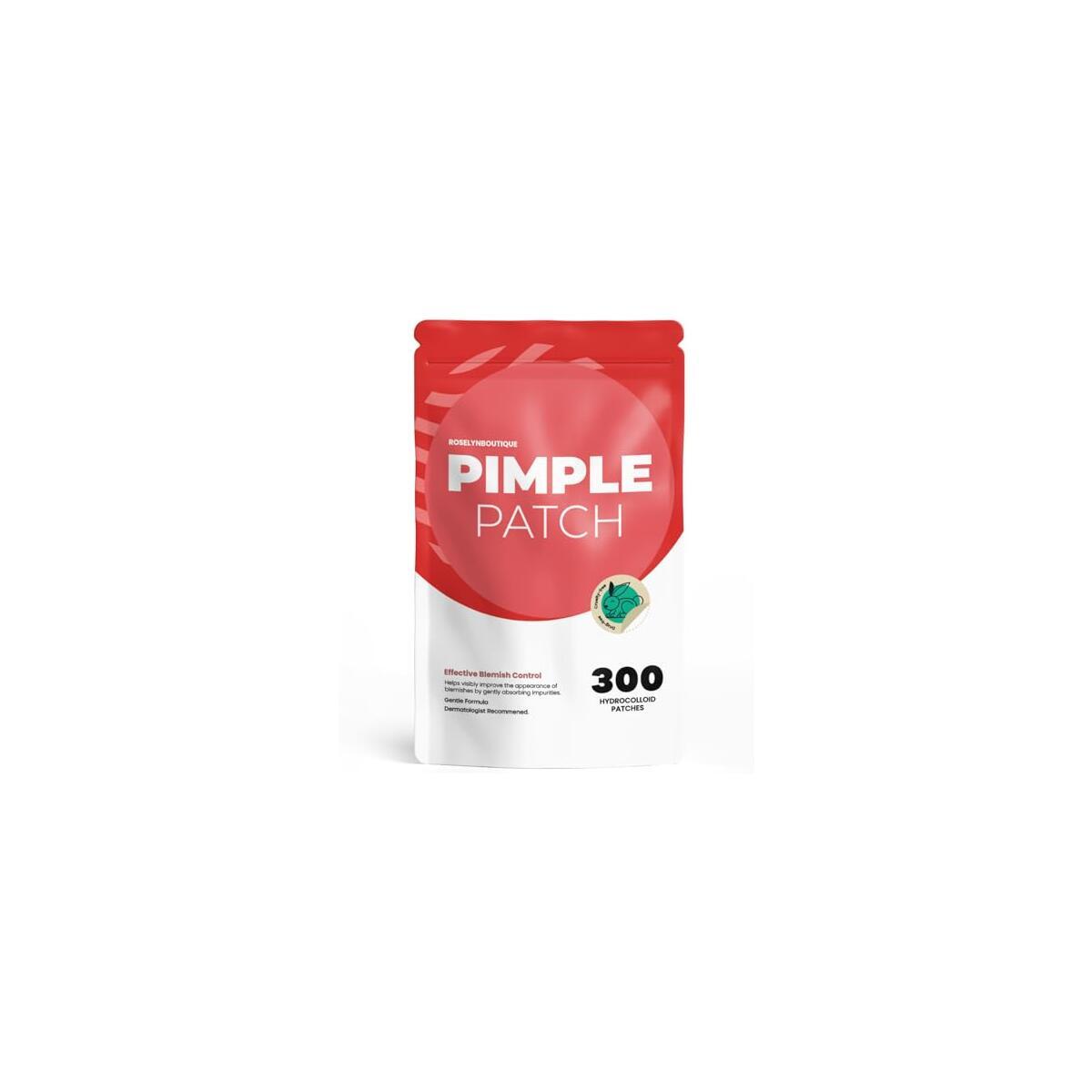 ROSELYNBOUTIQUE Pimple Patches for Face 300 Counts 4 Sizes Hydrocolloid Acne Patches with Tea Tree Oil, Zits Blemishes Pore Strips - Vegan Facial Skin Care Products Cruelty-Free