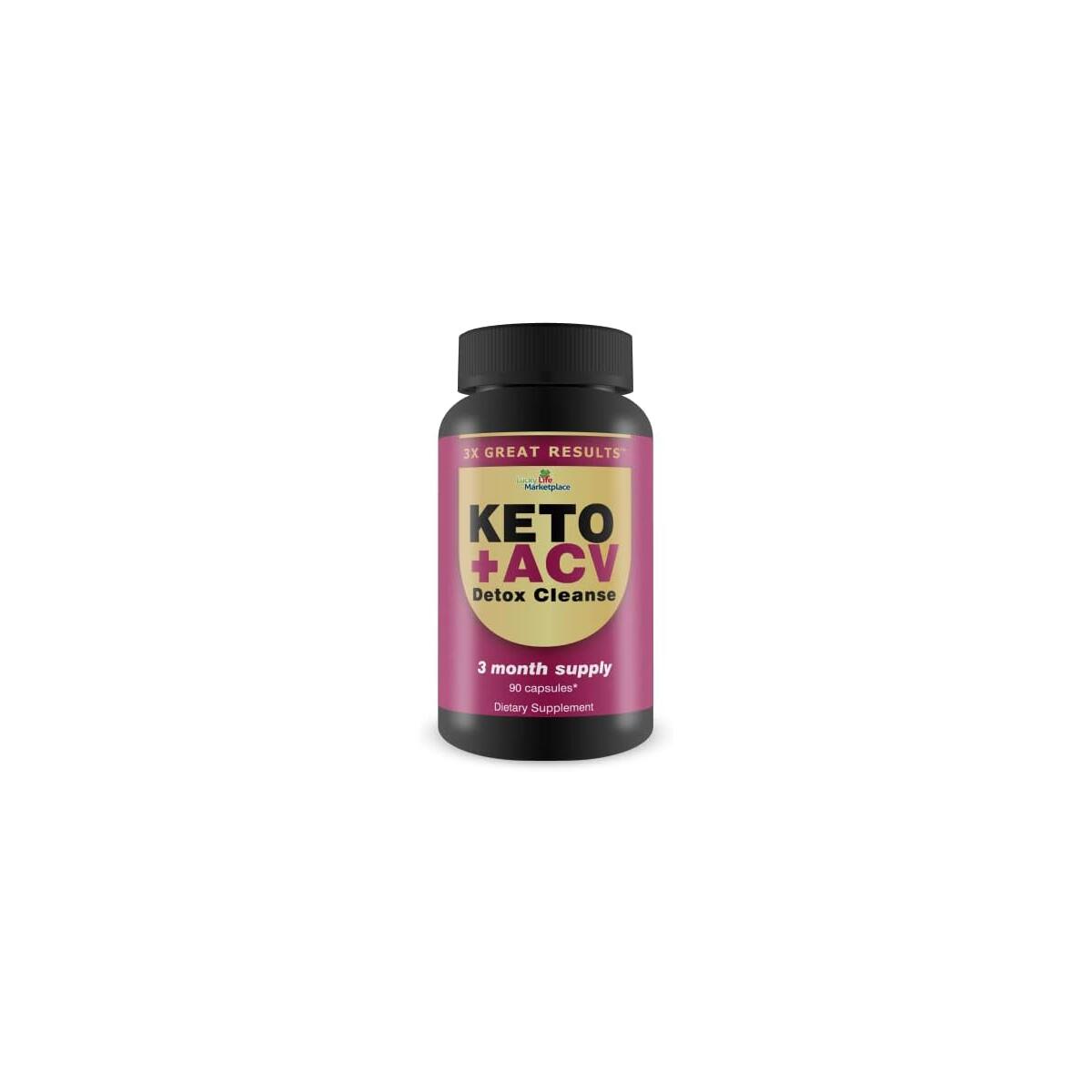 Keto + ACV Detox Cleanse - 3 Month Supply - 3X Great Results - Full Body Cleanse Detox - Probiotic Colon Cleanse - Advanced Keto Detox Cleanse Formula with Fiber - Support Digestion & Immune Health