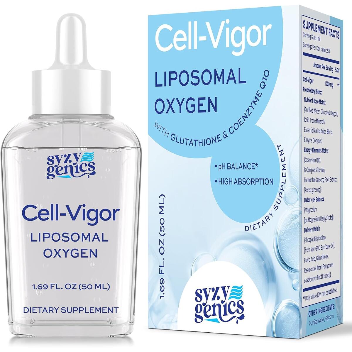 Liposomal Liquid Oxygen Drops with CoQ10 & Resveratrol, 1.69 fl oz