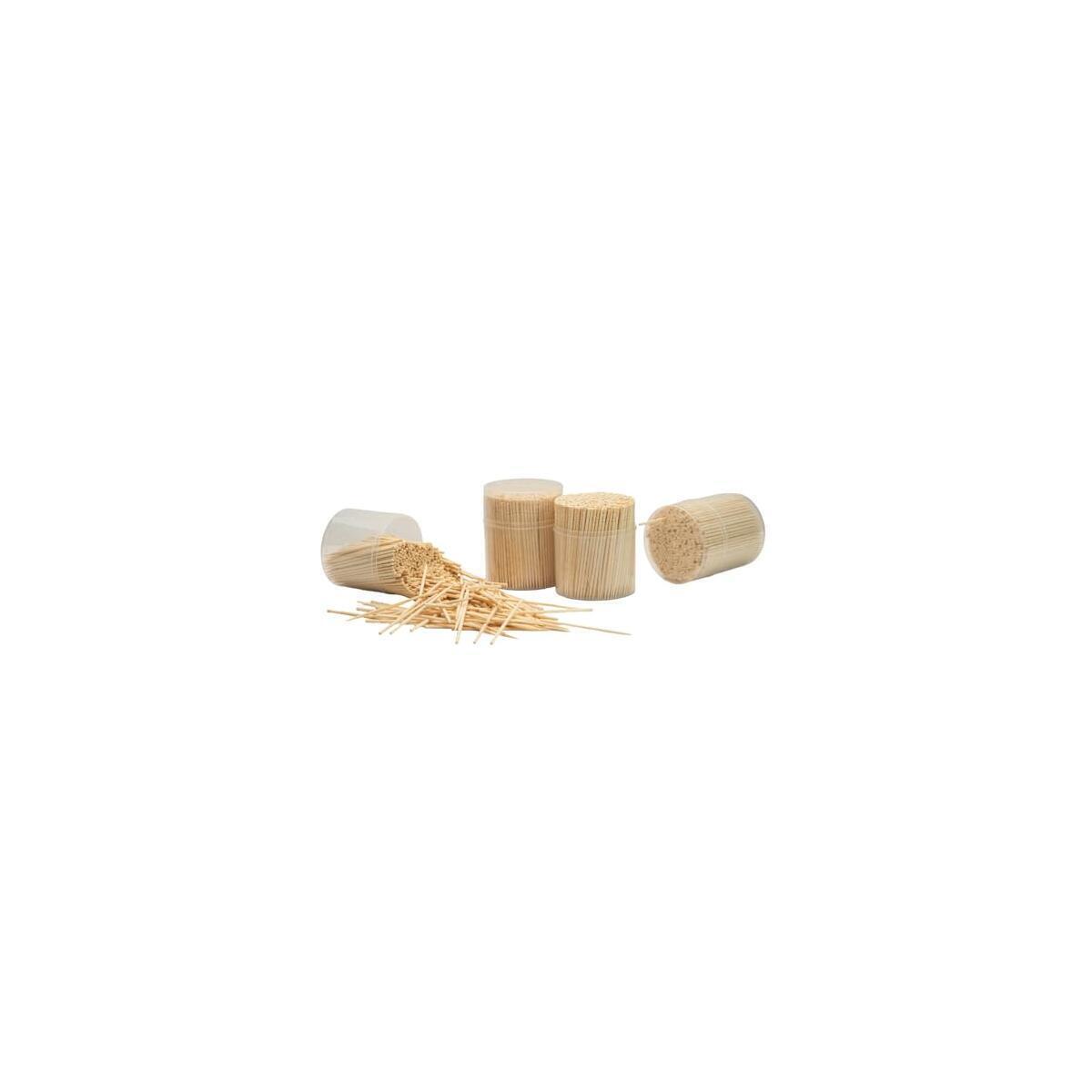 Toothpicks with Containers 2,000 Bulk 4 x 500 Count Bamboo, High Qjuality