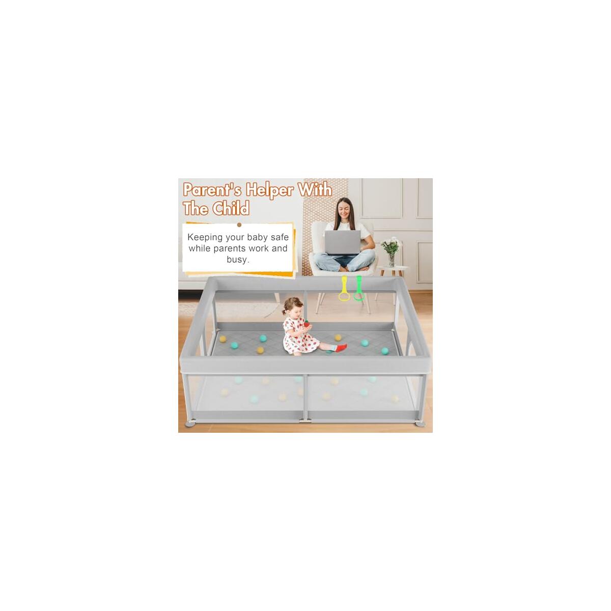 Playpen With Mat 71x59inch Cash Back - RebateKey
